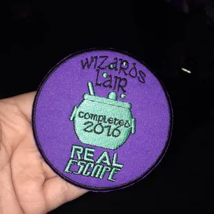 This is the patch we won for escaping the Wizards lair!