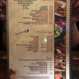 menu