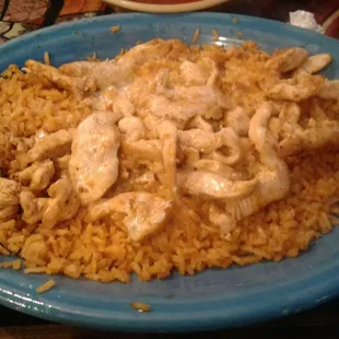 Arroz con pollo. Chicken, cheese, &amp; rice. My favorite Mexican dish!