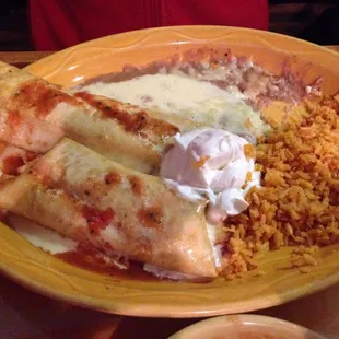 Beef chimichanga &amp; chicken chimichanga