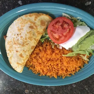 a plate of mexican food