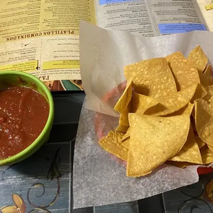 Complimentary chips and salsa