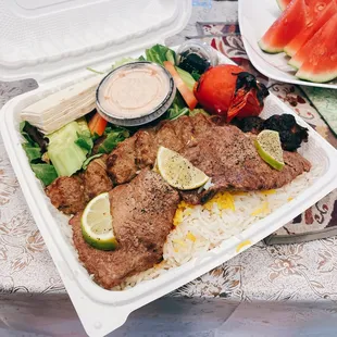 Beef &amp; lamb kabob.