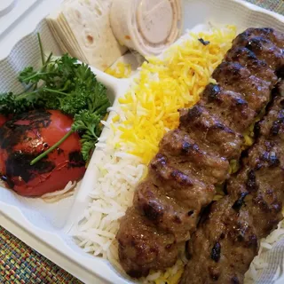 Beef Kabob (Koobideh) Plate