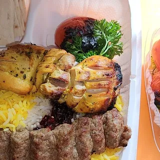 Barberry Rice (Zereshk Polo) w/ Chicken Kabob