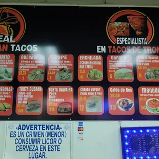 Not on the menu, but try the Torta Trompo.   So good.  Or $1.89 Taco Trompo