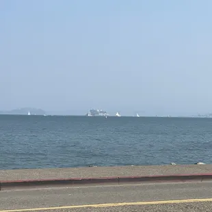 The view with Alcatraz and downtown San Francisco in the background.