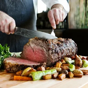 Grass fed corn finished Prime Rib Roast deliciously expensive but worth every bite.
 Real Organic Chef. Job well done