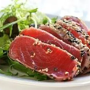 Seared Yellow Fin Tuna w/ Black and white sesame