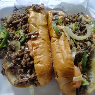 Philly Cheese steak...good but i like the customized rib eye steak roll with chipotle ranch sauce better.