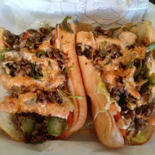 Customized rib eye steak with chipotle ranch drizzle on top....bomb.com