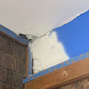 Massive leak from chimney falling in they tried to fix twice.