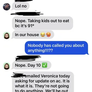 Day 10 without the Air conditioner fixed. Family can't even cook in their rental home because its 91 degrees INSIDE!