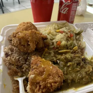 Curry Goat Combo Plate with Anything