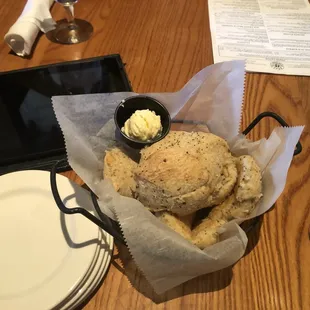 Delicious warm bread.