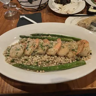 Shrimp on a bed of cous cous