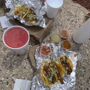 Al Pastor tacos w Watermelon Agua Fresca - Large 5.03.24