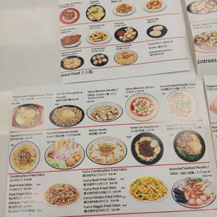 ramen and noodles, menu