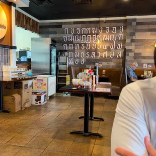 Love the Thai alphabet on the wall!