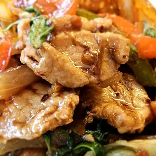 Spicy eggplant pork lunch special