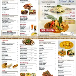 Real Thai Menu