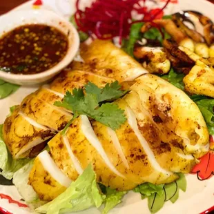 a plate of food on a table