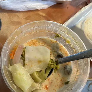 Tom Kha with veggies