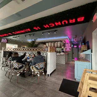 Very roomy interior-modern diner like.