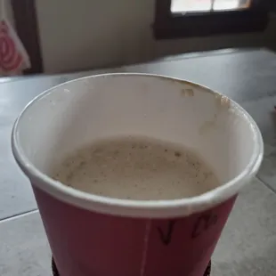 After scooping out the 2 inches of foam, I was left with this tasteless chai.