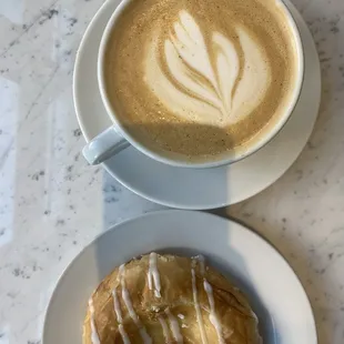 Latte and cheese danish