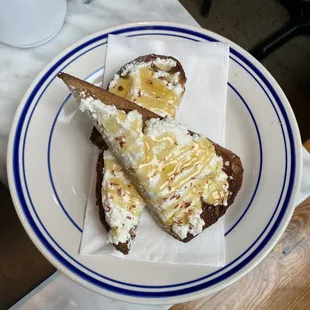 Ricotta honey toast and coffee