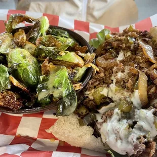 Steak Sandwich with Brussel sprouts