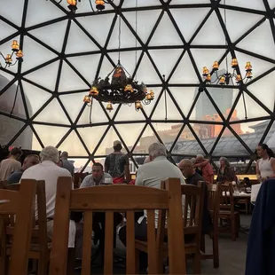 Rooftop dining section