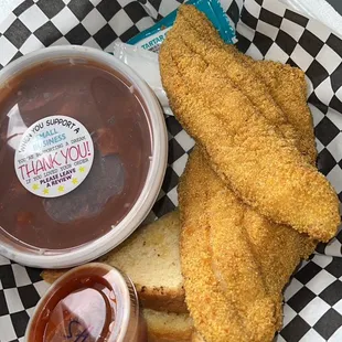 Red beans and Rice with Fried Catfish