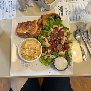 Apple walnut salad with Cuban and cheesy hash brown casserole