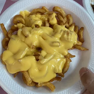 Curly fries with cheese