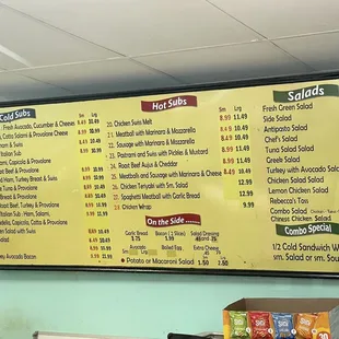 Menu as of 11/6/2023