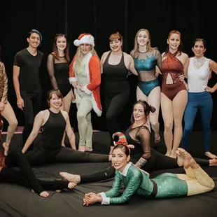 Student showcase performers with Coach B and Coach Monica