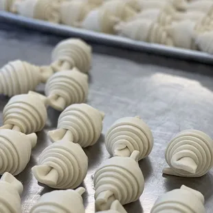 Croissants pre-bake. We ate everything else before we had a chance to photograph.