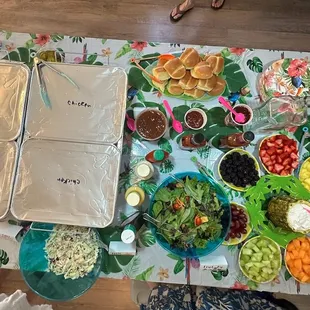 a table full of food