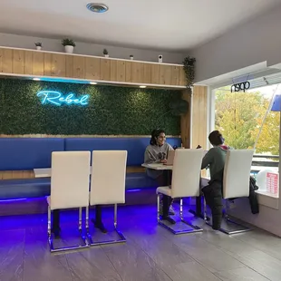 We have lots of tables, great wifi, outlets, and snacks to keep your work energized all day long!