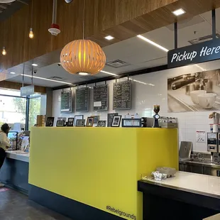 the interior of a coffee shop