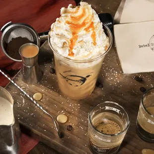 Smoked salt caramel Latte House smoked caramel, espresso