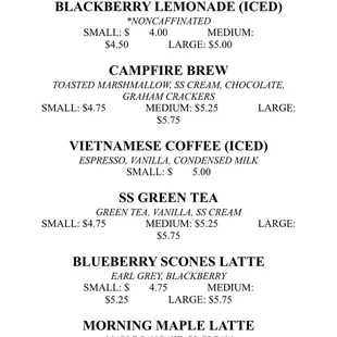 Seasonal Drinks Available for Spring Semester