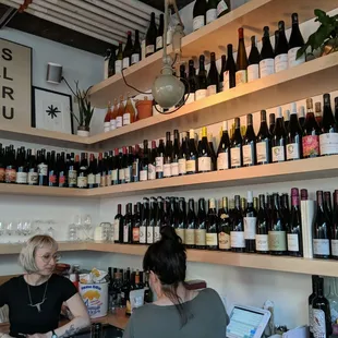 The selection of wines by the bottle.