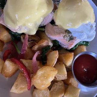 Olive Oil Poached Salmon Benedict