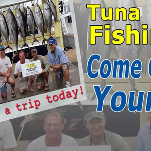 Yellow fin tuna catch on Virginia Beach fishing charter boat.