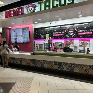 Front of restaurant inside the Promenade Mall food court