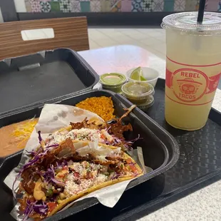 Bravo Shrimp Taco Plate &amp; Cucumber Mint Limeade