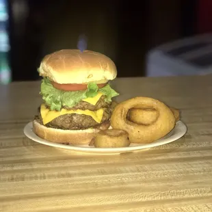 Gigantic double bacon cheeseburger!